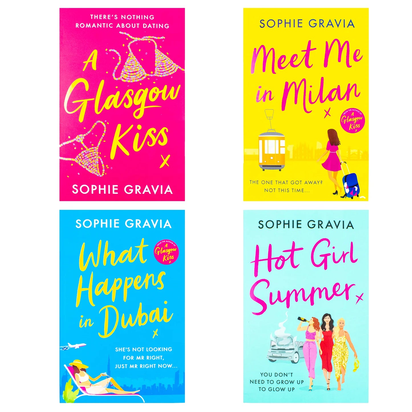 Sophie Gravia – 4 Book Collection Set: A Glasgow Kiss, Hot Girl Summer, What Happens in Dubai & Meet Me in Milan - Paperback