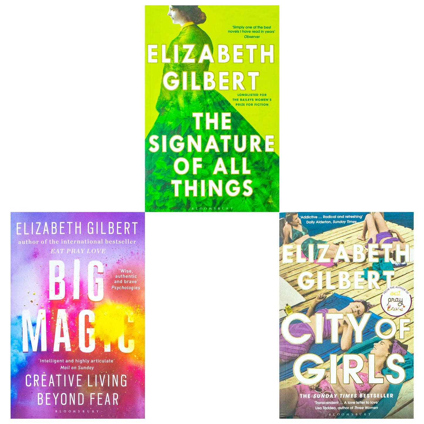 Elizabeth Gilbert 3 Book Collection – Big Magic, The Signature of All Things & City of Girls - By Elizabeth Gilbert - Paperback