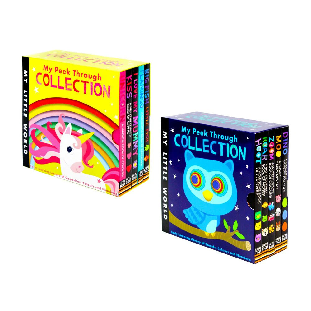 My Little World Series: My Peek-Through Collection – 10 Board Book Box Set: Dino, Moo, Zoom, Roar, Hoot, Kiss, Unicorn & More - Board Books