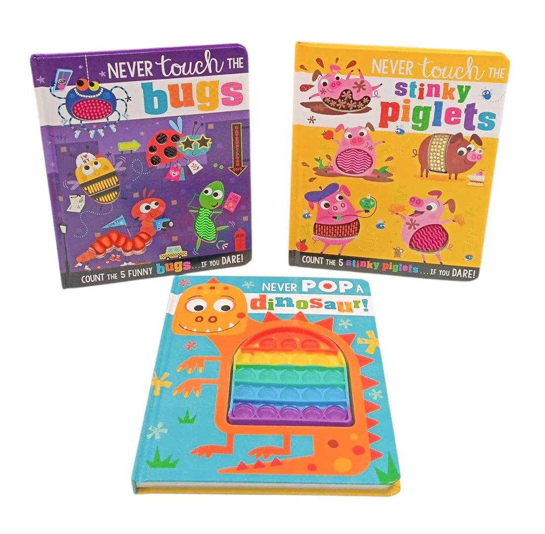 Never Touch the Animals – 3 Book Gift Set: Never Touch the Stinky Piglets, Never Pop a Dinosaur & Never Touch the Bugs - Boardbook