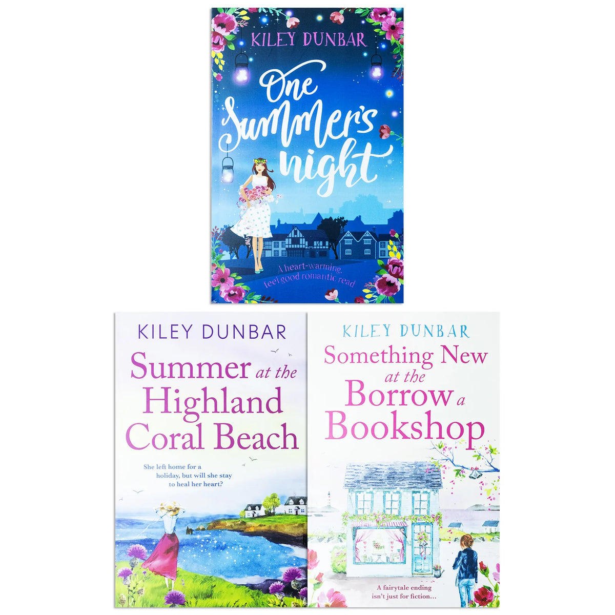 Kiley Dunbar Collection – 3 Book Set: Summer at the Highland Coral Beach, One Summer's Night & The Borrow a Bookshop Holiday - By Kiley Dunbar - Paperback