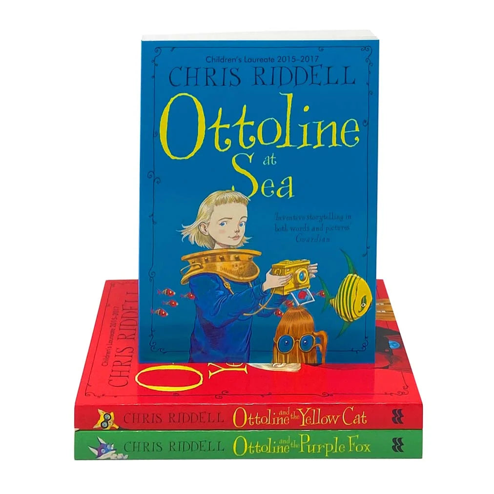 Ottoline Collection – 3 Book Set: Whimsical Adventures & Illustrated Stories - By Chris Riddell - Paperback