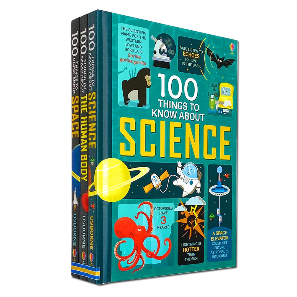 Usborne 100 Things to Know Collection – 3 Book Set: Space, Science & The Human Body - By Alex Frith, Jerome Martin & Alice James