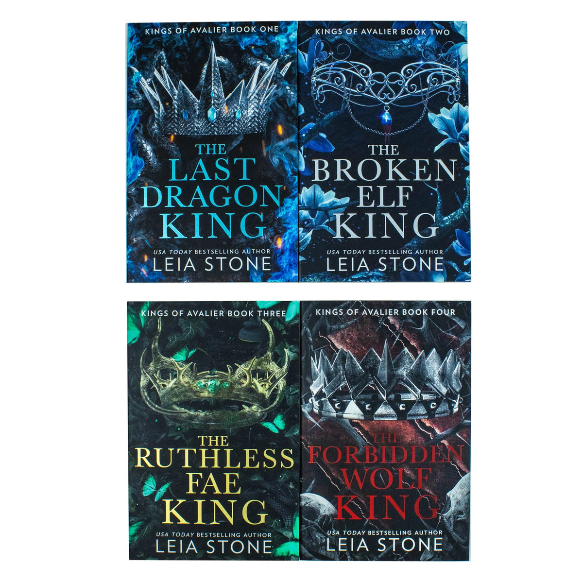Kings of Avalier – Complete 4 Book Set: The Last Dragon King, The Broken Elf King & More - By Leia Stone - Paperback