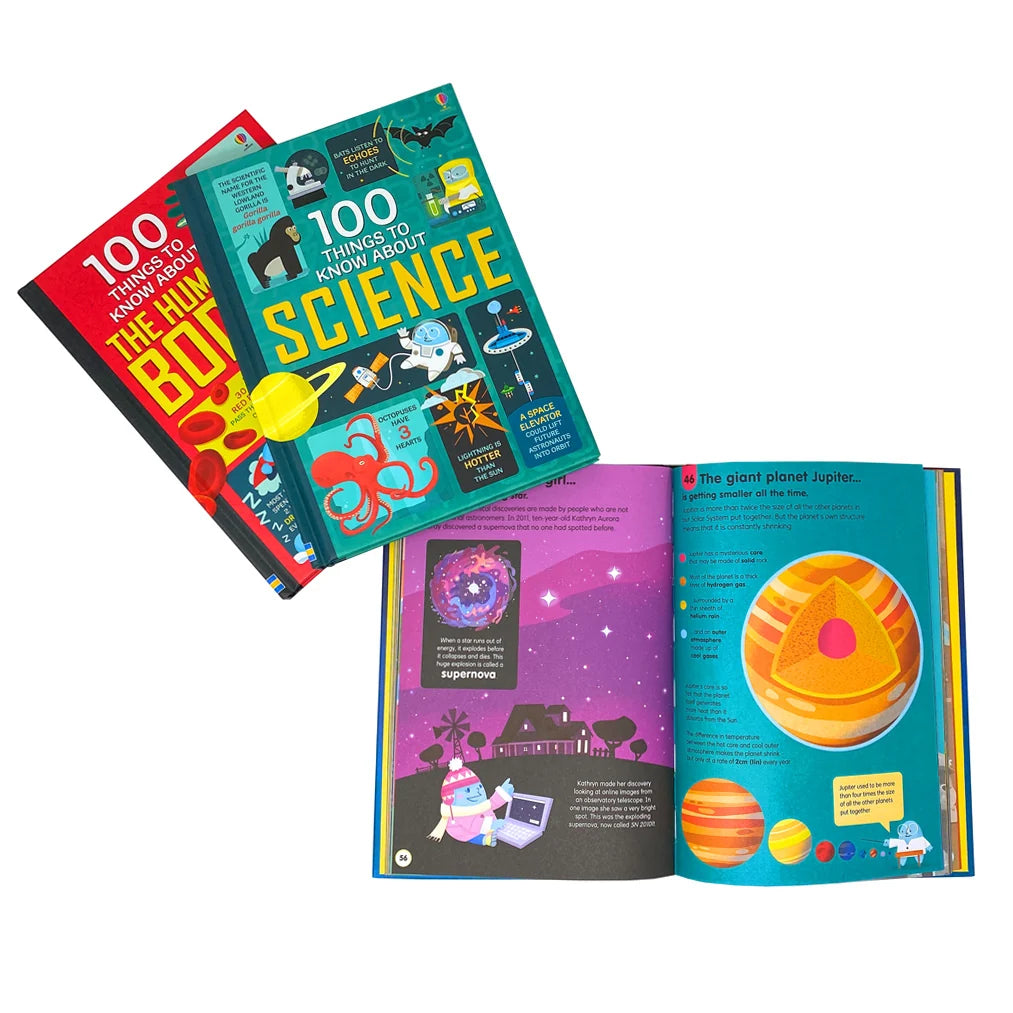 Usborne 100 Things to Know Collection – 3 Book Set: Space, Science & The Human Body - By Alex Frith, Jerome Martin & Alice James