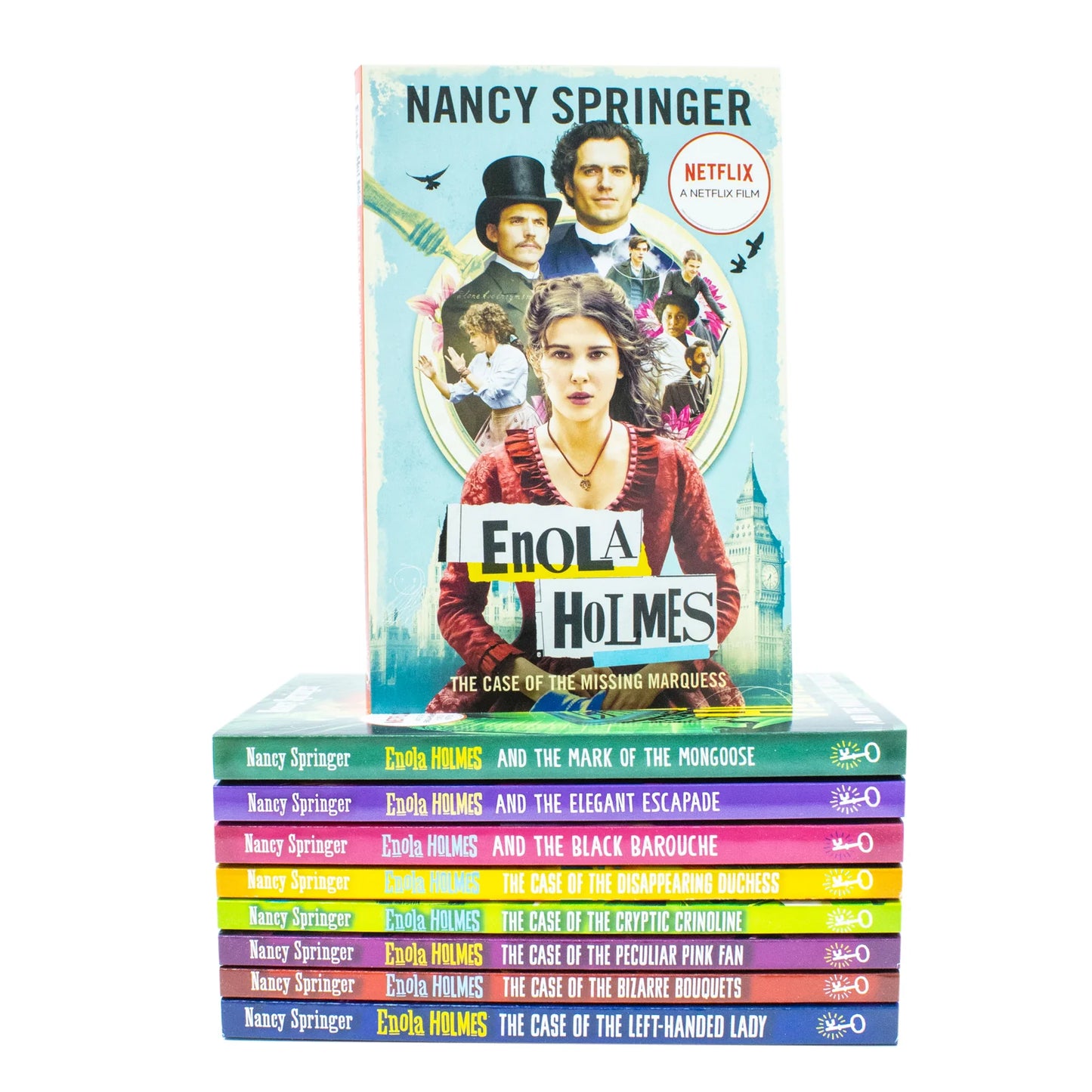 Enola Holmes 9 Book Collection – The Case of the Missing Marquess, The Left-Handed Lady, The Bizarre Bouquets & More - By Nancy Springer - Paperback