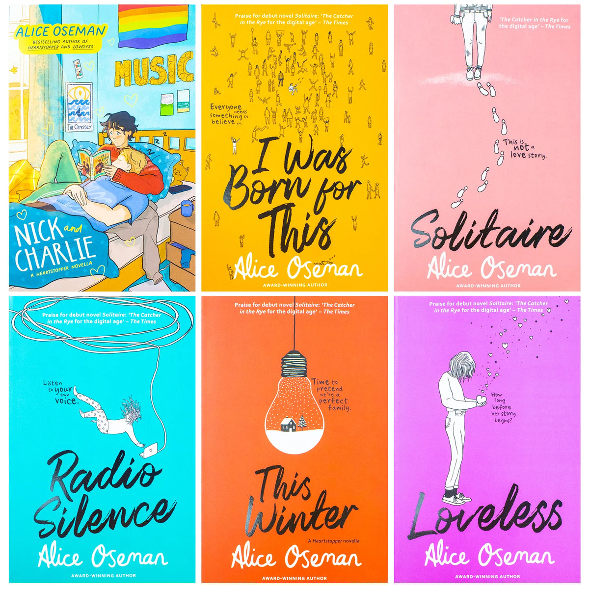Alice Oseman – 6 Book Collection Set: Solitaire, Loveless, Radio Silence & More - Contemporary Young Adult Fiction - Paperback