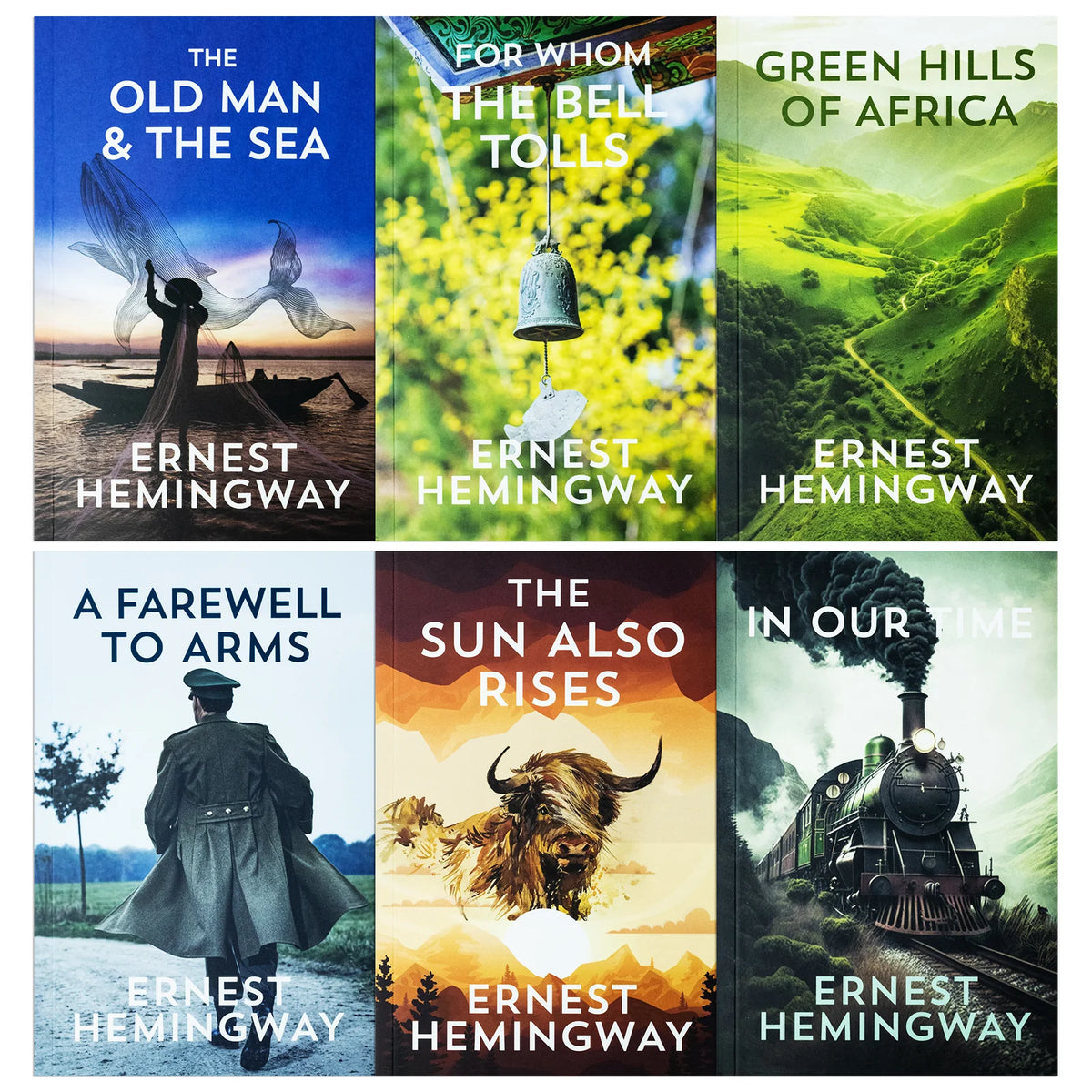 Ernest Hemingway 6 Book Collection – For Whom the Bell Tolls, The Old Man and the Sea, A Farewell to Arms & More - By Ernest Hemingway - Paperback