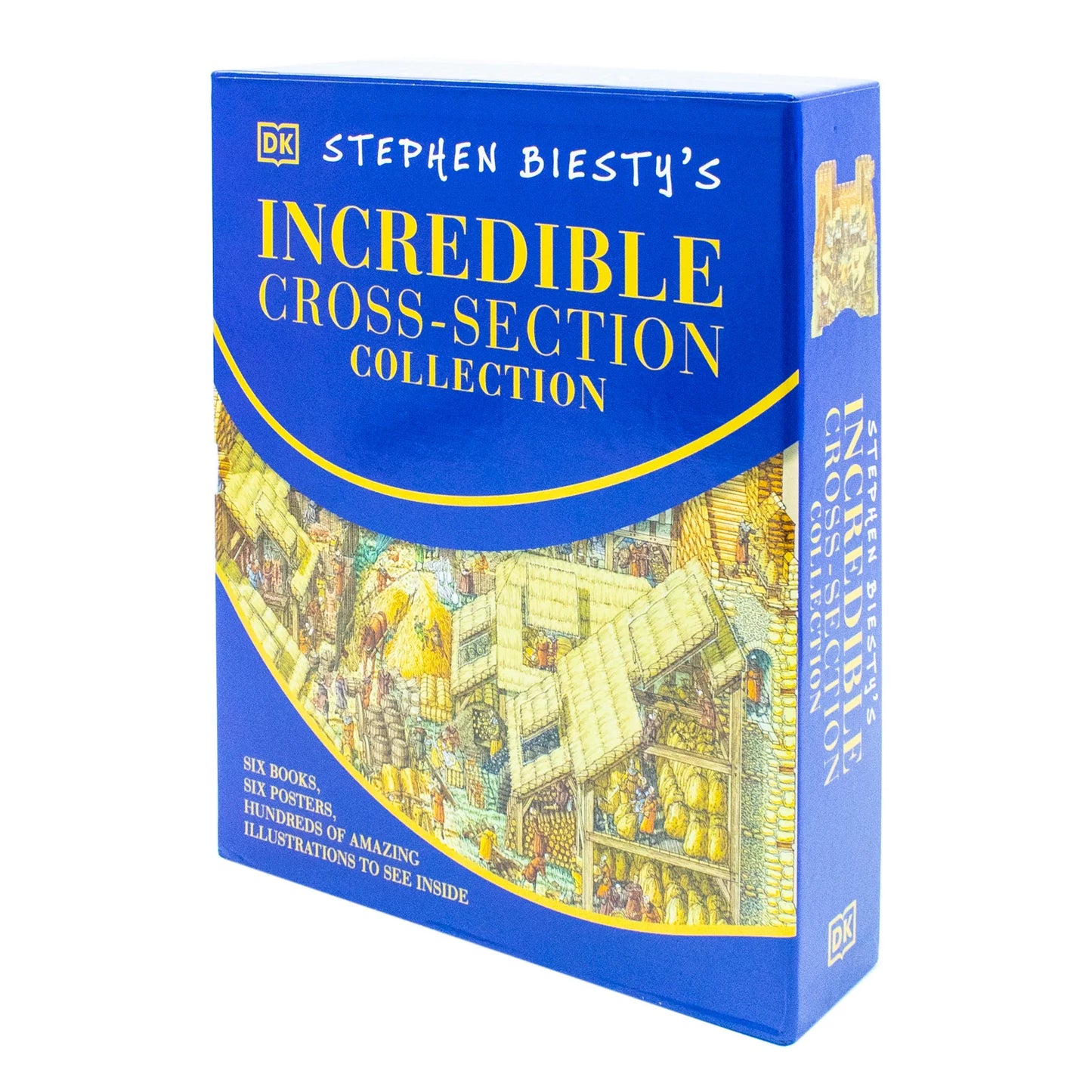 Stephen Biesty's Incredible Cross-Sections – 6 Book Collection Box Set + Poster Book: Castles, Ships, Human Body & More - By Stephen Biesty - Hardback