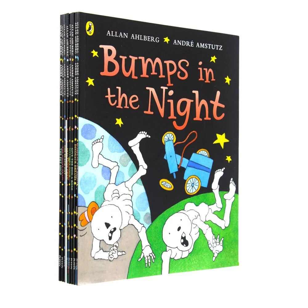 Funny Bones Collection – 8 Book Set: Spooky & Funny Skeleton Adventures - By Allan Ahlberg - Paperback