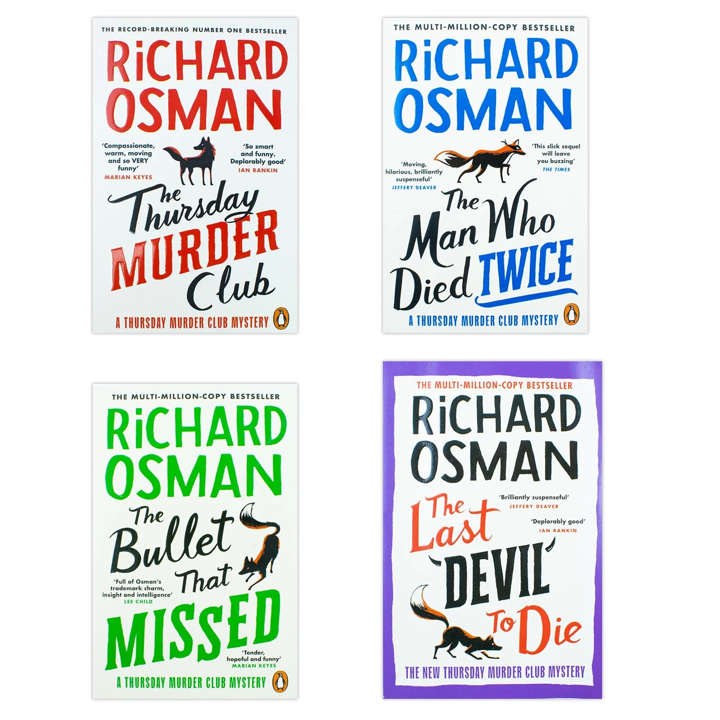 Richard Osman – 4 Book Collection Set: The Thursday Murder Club, The Man Who Died Twice & More