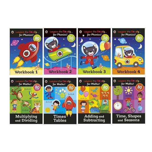Ladybird Phonic Readers – 8 Book Set: Phonics Activity Workbooks for Early Readers - Paperback