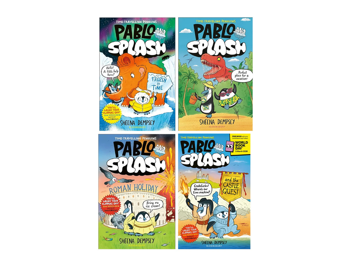 Pablo and Splash – 4 Book Collection: Pablo and Splash, Roman Holiday, Frozen in Time & The Castle Quest - By Sheena Dempsey - Paperback
