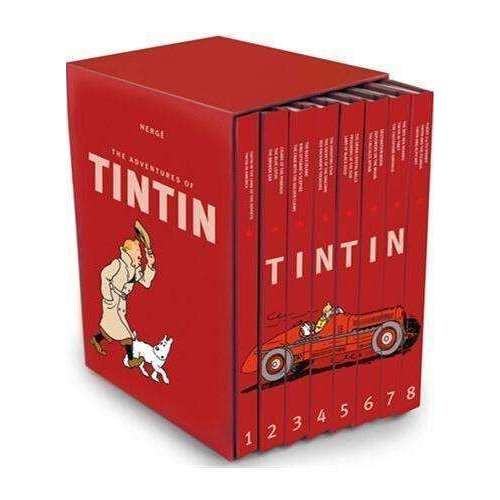 The Adventures of Tintin – 8 Book Collection Box Set: Classic Illustrated Adventures, Mystery & Comic Stories - By Hergé - Hardcover