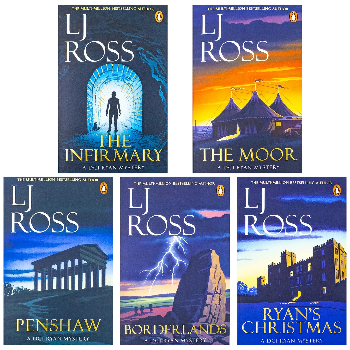 DCI Ryan Mysteries – 5 Book Collection Set, Volumes 11–15: The Infirmary, The Moor, Penshaw & More - By L. J. Ross - Paperback
