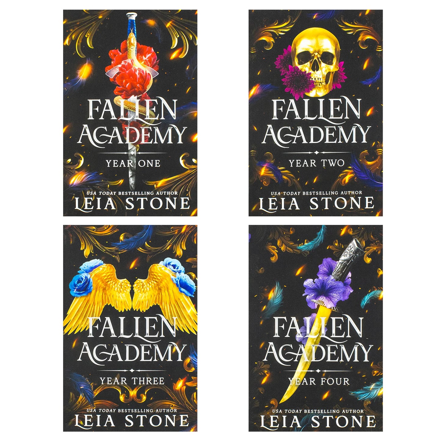Fallen Academy Series – Complete 4 Book Collection: Year One, Year Two, Year Three & Year Four - By Leia Stone - Paperback