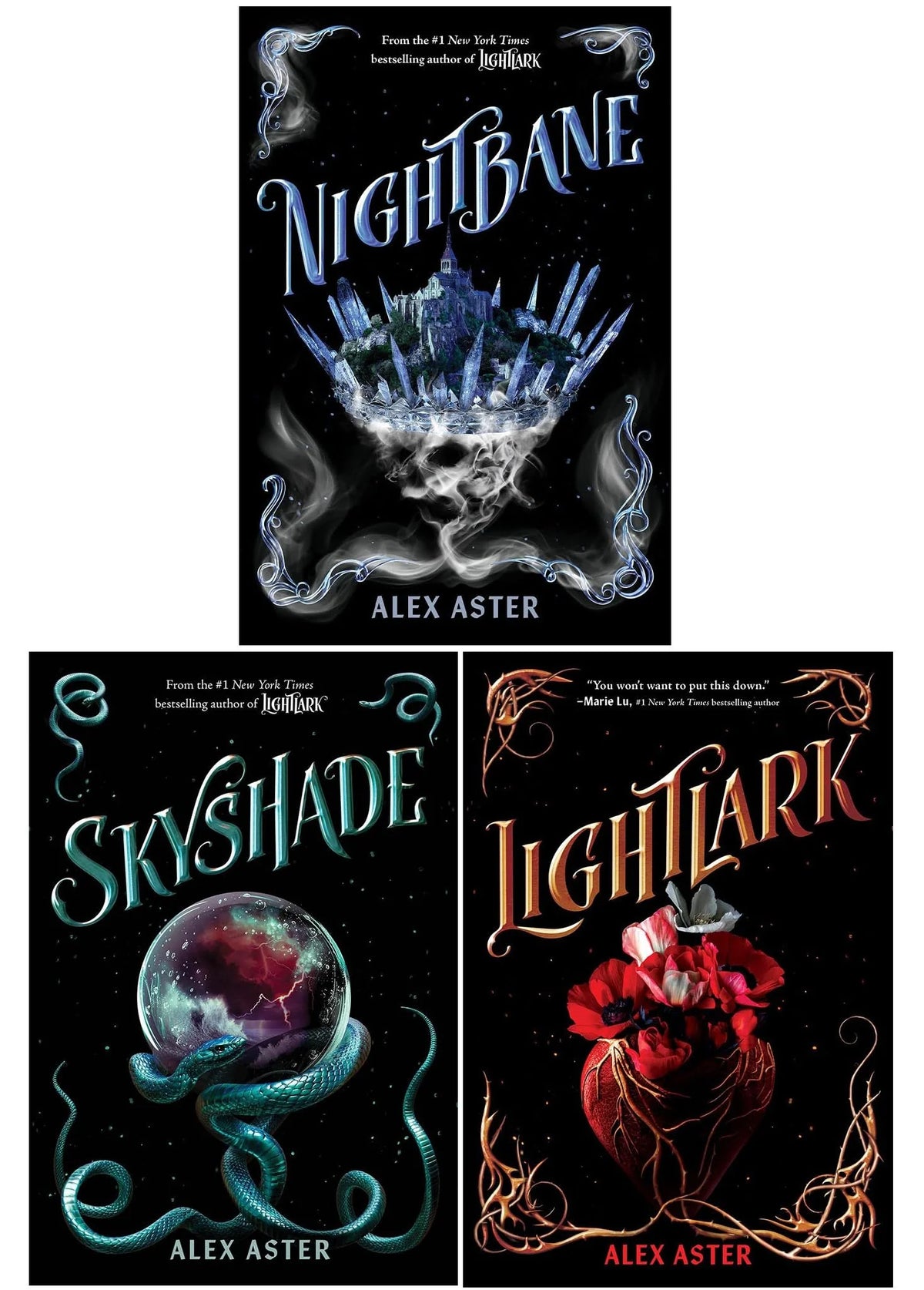 The Lightlark Saga – Ultimate 3 Book Box Set: Lightlark, Nightbane & Skyshade - By Alex Aster - Hardcover