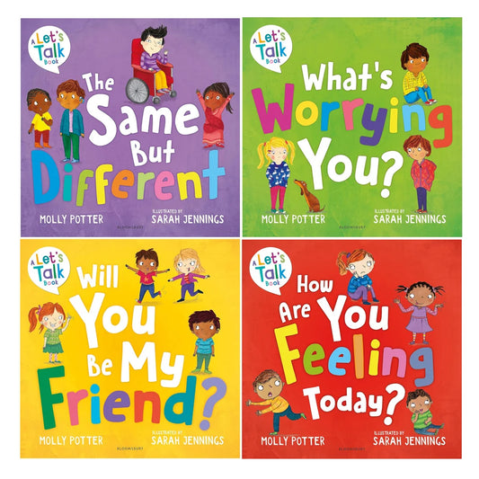 Let's Talk – 4 Book Collection Set: The Same But Different, Will You Be My Friend?, What's Worrying You? & How Are You Feeling Today? - By Molly Potter & Sarah Jennings - Paperback