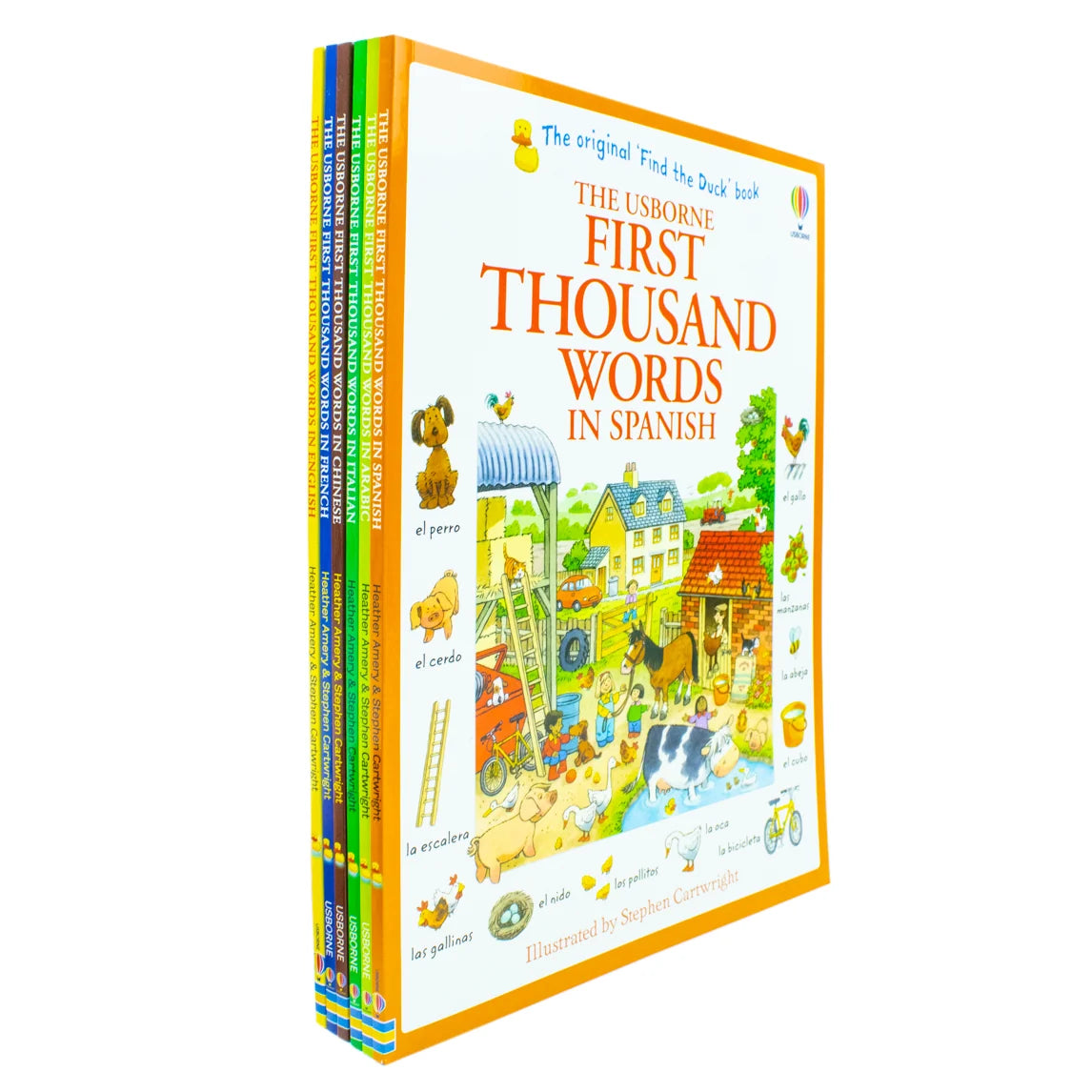 Usborne First Thousand Words – 6 Book Language Collection: English, Arabic, Chinese, Italian, French & Spanish - By Heather Amery - Paperback