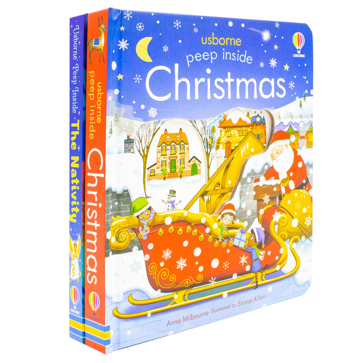 Peep Inside Christmas & The Nativity – 2 Book Collection Pack - By Anna Milbourne - Board Books