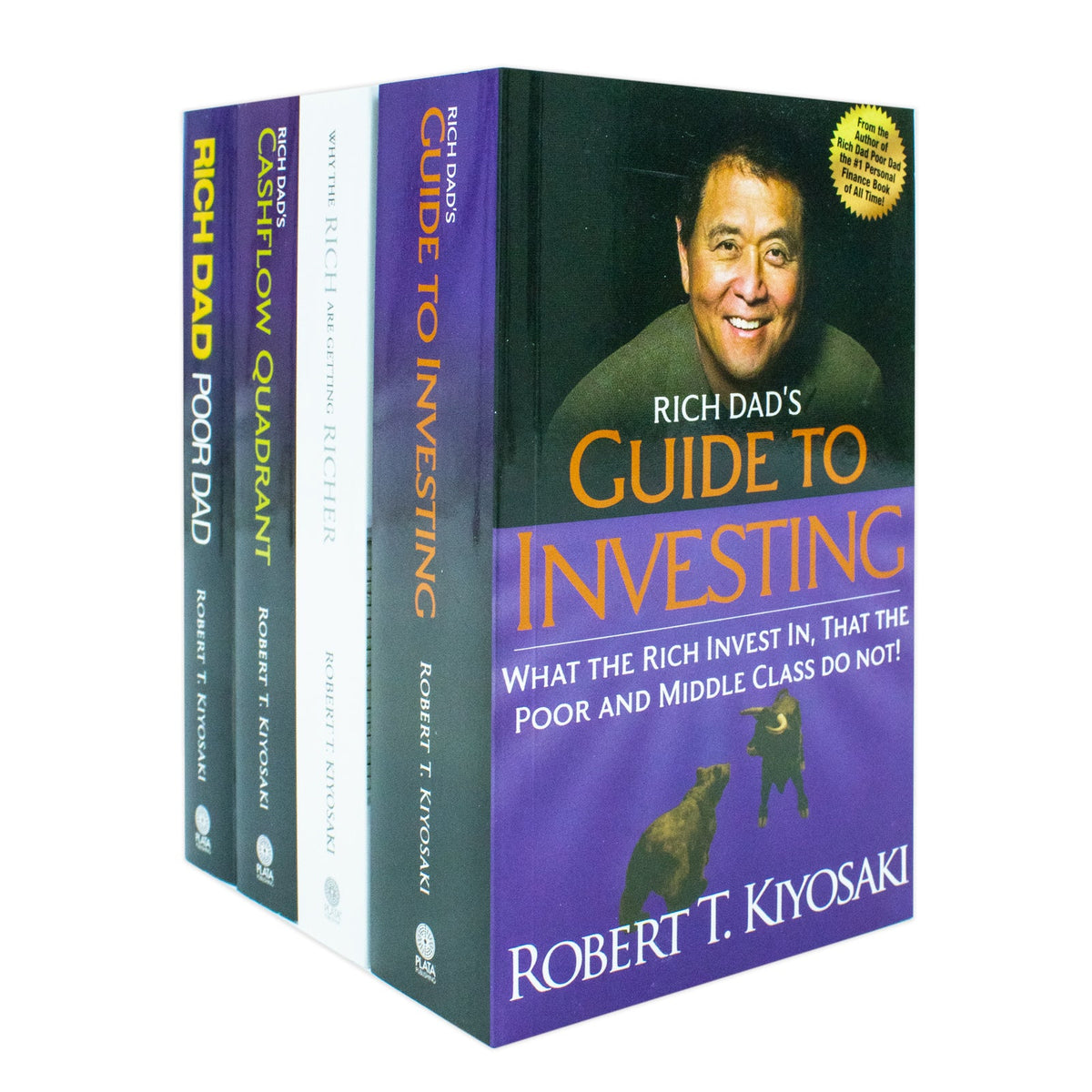 Robert T. Kiyosaki Collection – 4 Book Set: Rich Dad Poor Dad, Cashflow Quadrant, Guide to Investing & More - By Robert T. Kiyosaki - Paperback