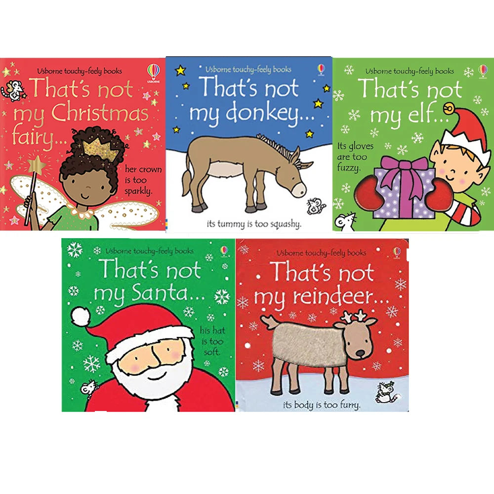 That’s Not My Christmas – 5 Book Collection Set: Christmas Fairy, Donkey, Elf, Santa & Reindeer - By Fiona Watt - Touchy-Feely Board Books