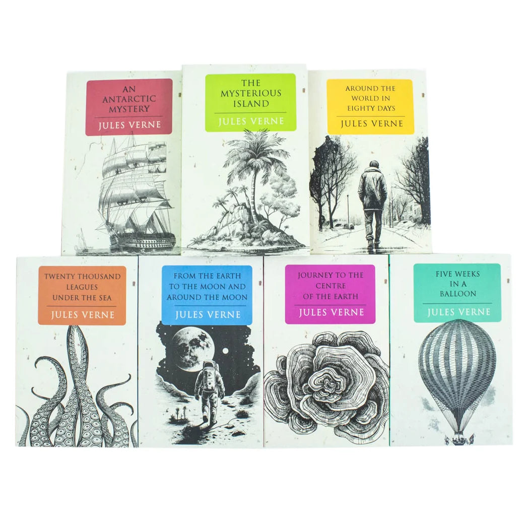 Jules Verne Collection – 7 Book Set: Journey to the Centre of the Earth, The Mysterious Island, Around the World in 80 Days & More - By Jules Verne - Paperback