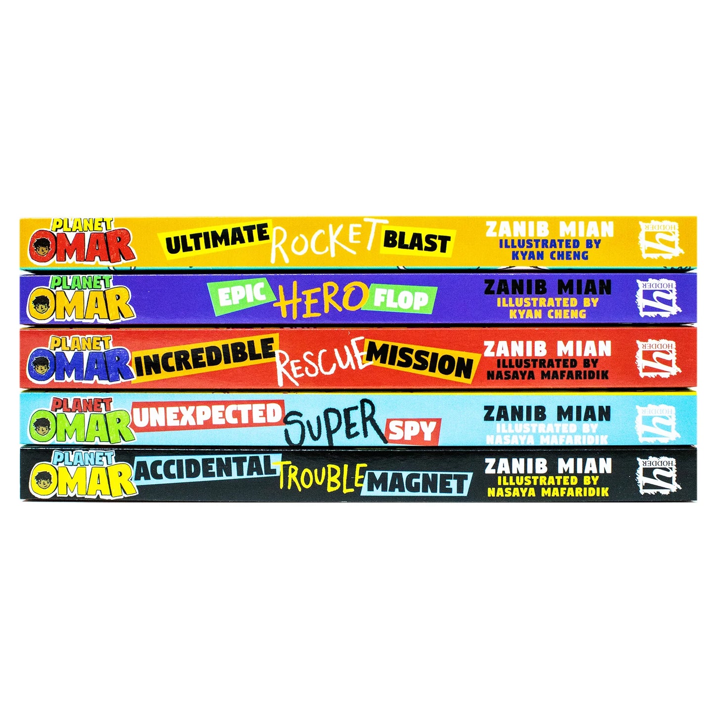 Planet Omar – 5 Book Box Set: Rocket Blast, Hero Flop, Rescue Mission, Super Spy & Trouble Magnet - By Zanib Mian - Paperback