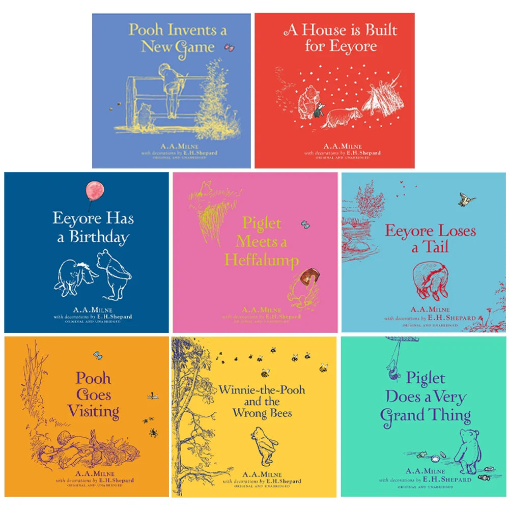 Classic Winnie-the-Pooh – 8 Book Gift Set: Original Tales from the Hundred Acre Wood - By A.A. Milne & E.H. Shepard - Hardback Slipcase