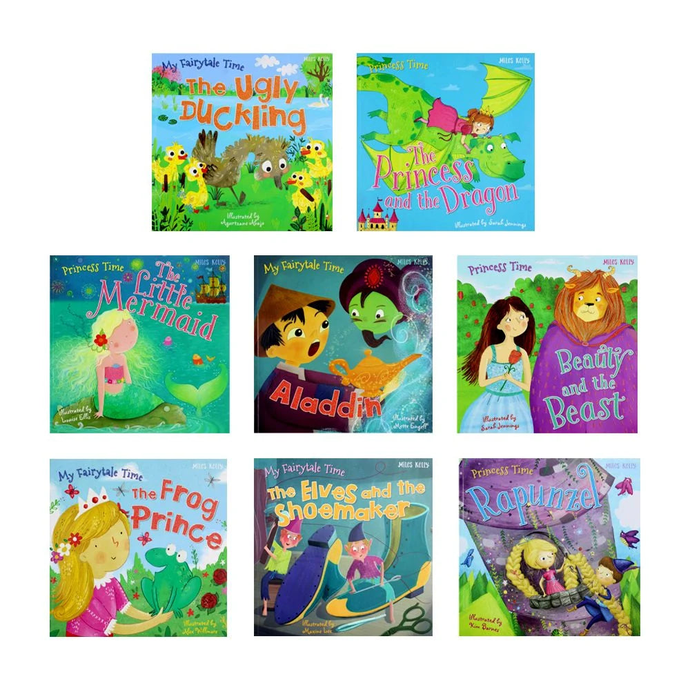 My Fairytale Time & Princess Time – 8 Book Collection Set: The Frog Prince, The Princess and the Dragon & More - Classic Fairy Tales for Children