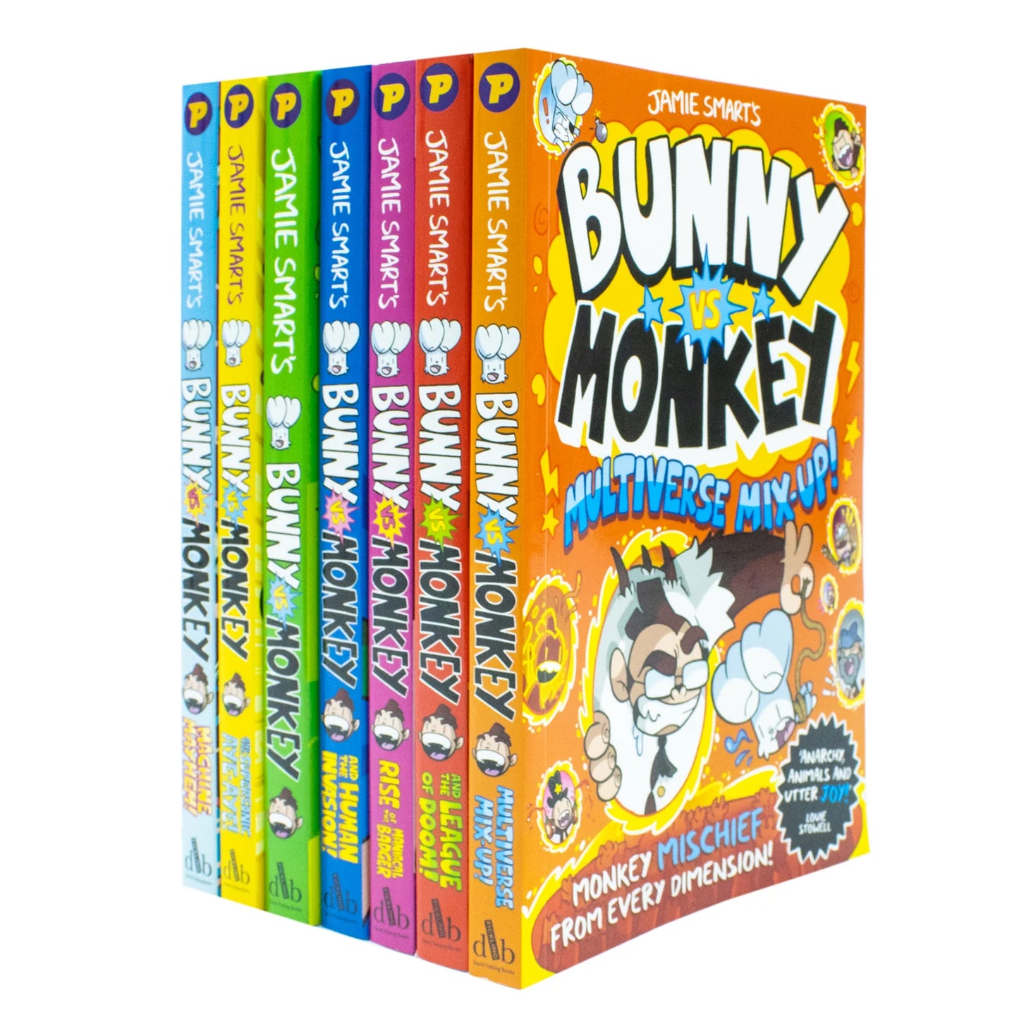Bunny vs Monkey – 7 Book Collection Set: Funny Adventures & Illustrated Stories for Ages 6+ - By Jamie Smart