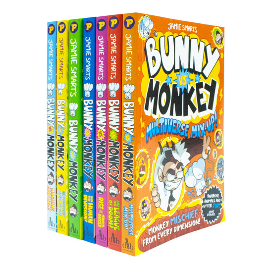 Bunny vs Monkey – 7 Book Collection Set: Funny Adventures & Illustrated Stories for Ages 6+ - By Jamie Smart