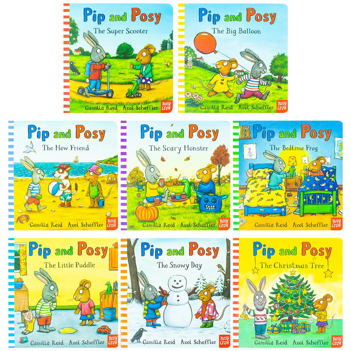 Pip and Posy – 8 Book Collection Box Set: Toddler Adventures, Friendship & Kindness - By Axel Scheffler - Board Books
