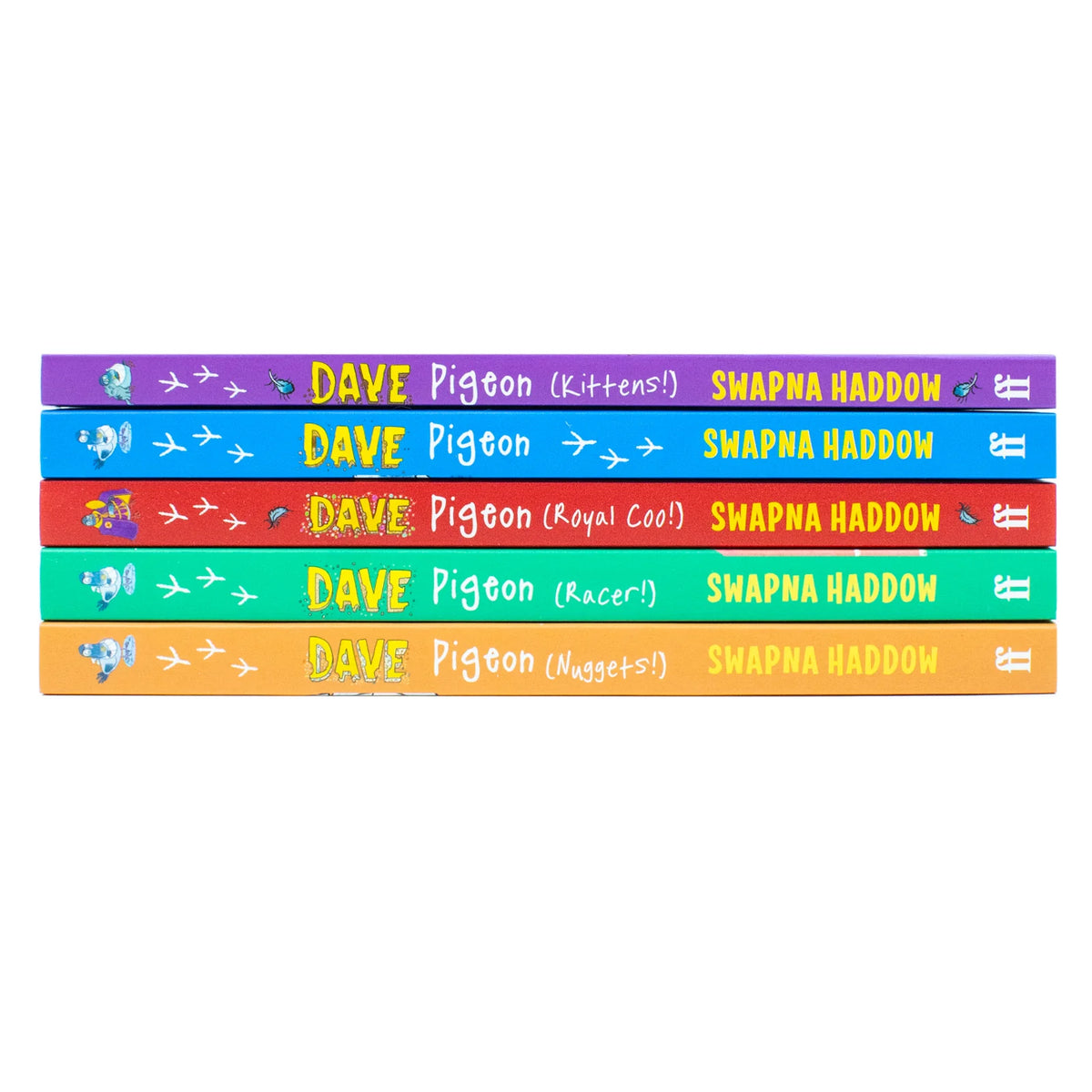 Dave Pigeon Collection – 5 Book Set: Dave Pigeon, Nuggets, Racer, Royal Coo! & Kittens! - By Swapna Haddow