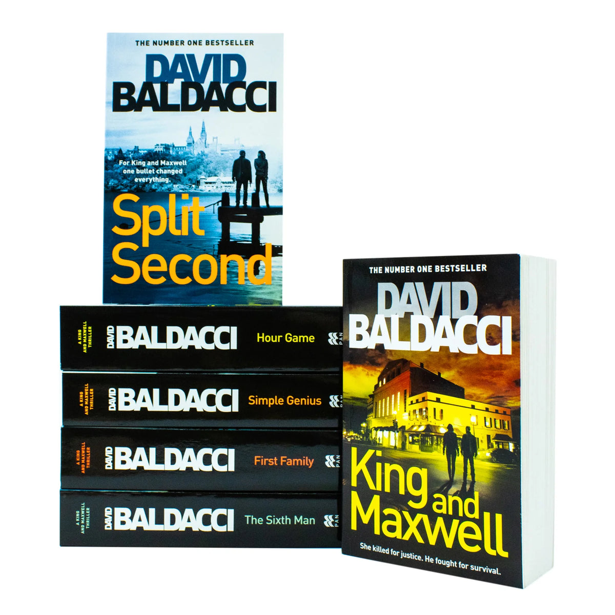 King & Maxwell Series – Complete 6 Book Set: Split Second, Hour Game, Simple Genius & More - By David Baldacci - Paperback