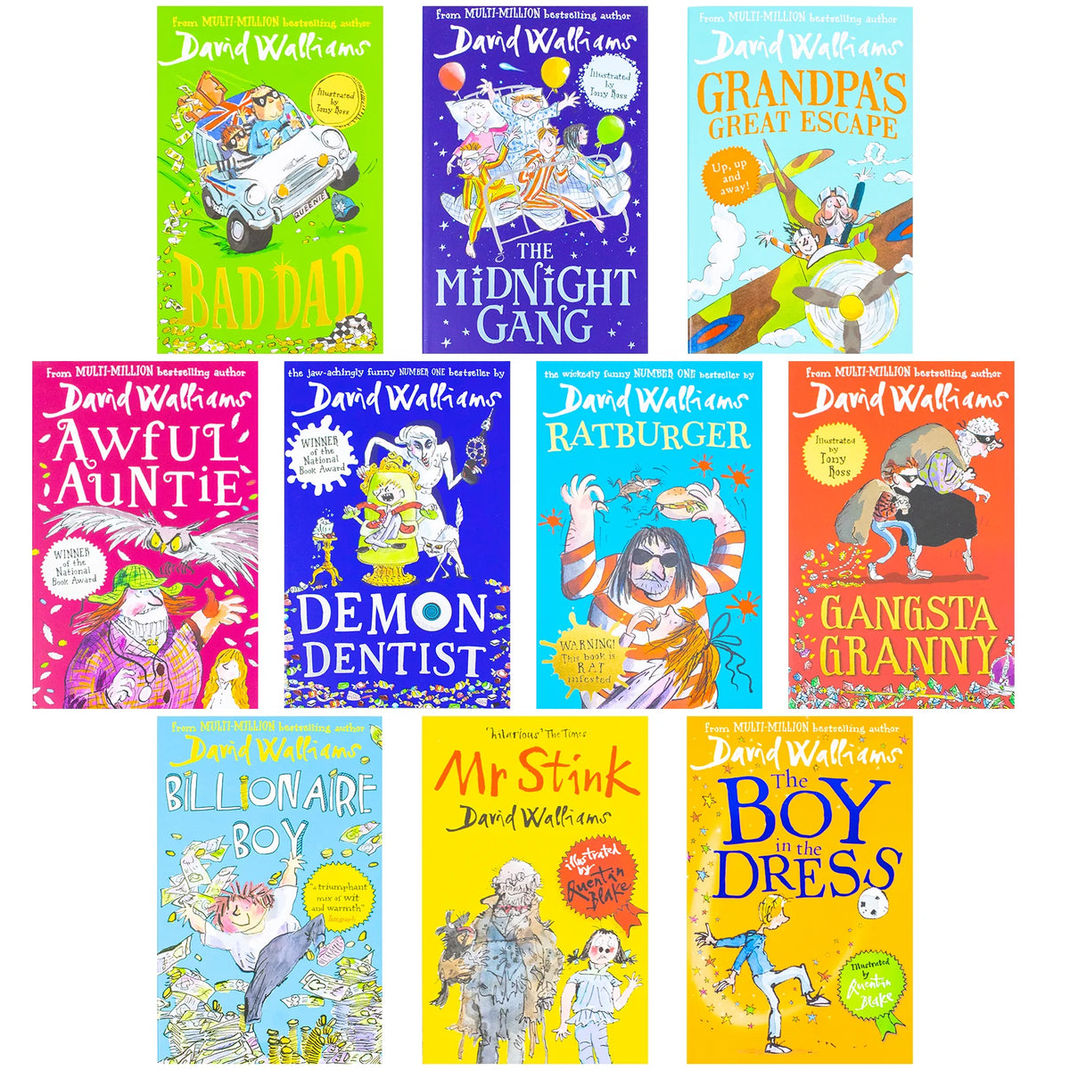David Walliams – The Terrific Ten Mega Massive 10 Book Box Set: Funny Children's Fiction & Adventures - Paperback