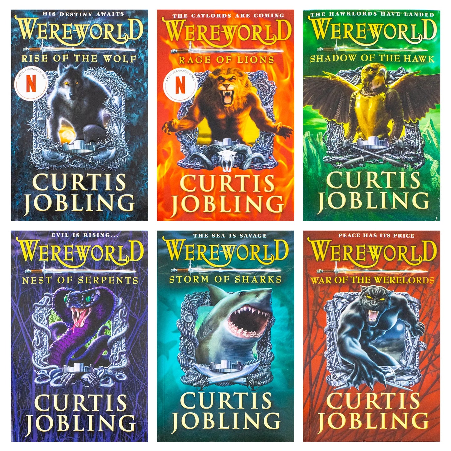 Wereworld – 6 Book Collection Set, Books 1–6: Rise of the Wolf, Rage of Lions & More - By Curtis Jobling