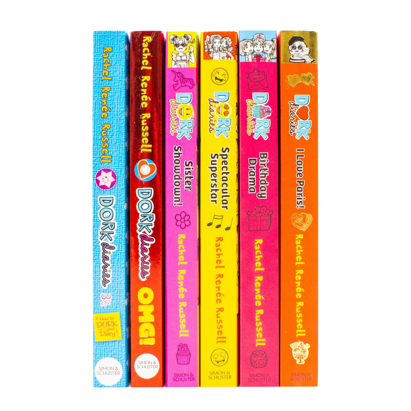 Dork Diaries – 6 Book Collection Set: Birthday Drama!, Spectacular Superstar, I Love Paris!, Sister Showdown!, OMG! & How to Dork Your Diary - By Rachel Renée Russell - Paperback