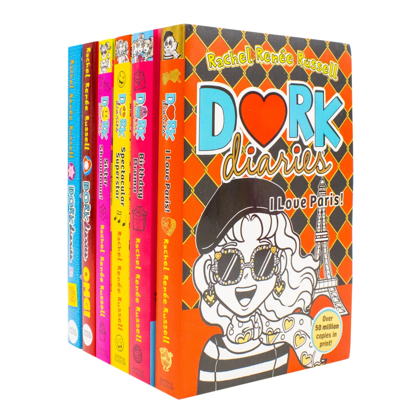 Dork Diaries – 6 Book Collection Set: Birthday Drama!, Spectacular Superstar, I Love Paris!, Sister Showdown!, OMG! & How to Dork Your Diary - By Rachel Renée Russell - Paperback