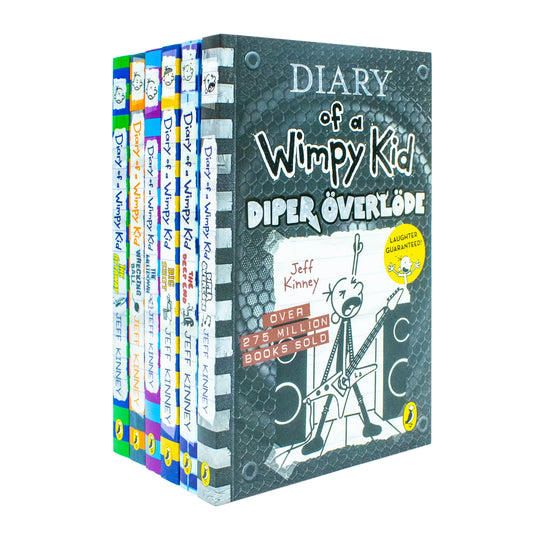 Diary of a Wimpy Kid Books 12–17 – 6 Book Collection Set: The Getaway, The Meltdown, Wrecking Ball, The Deep End, Big Shot & Diper Överlöde - By Jeff Kinney