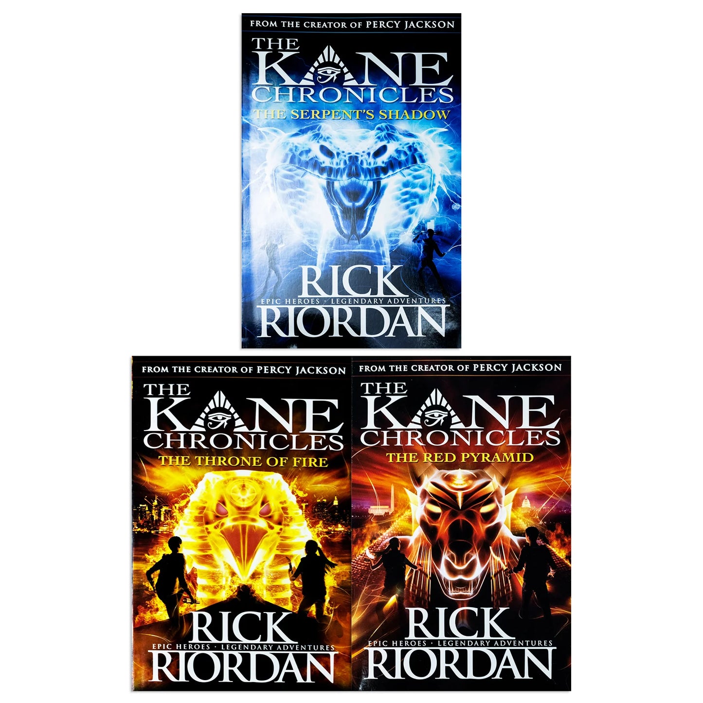 The Kane Chronicles – Complete 3 Book Collection Set: The Red Pyramid, The Throne of Fire & The Serpent's Shadow - By Rick Riordan - Paperback