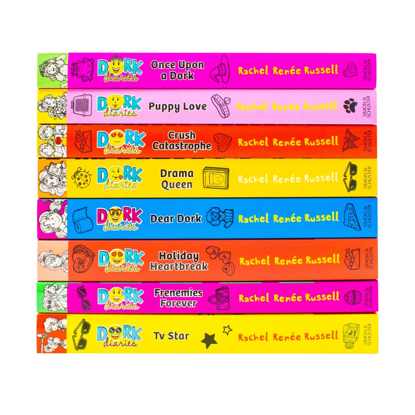 Dork Diaries – 8 Book Collection Set: TV Star, Frenemies Forever, Holiday Heartbreak, Dear Dork & More - By Rachel Renée Russell - Paperback