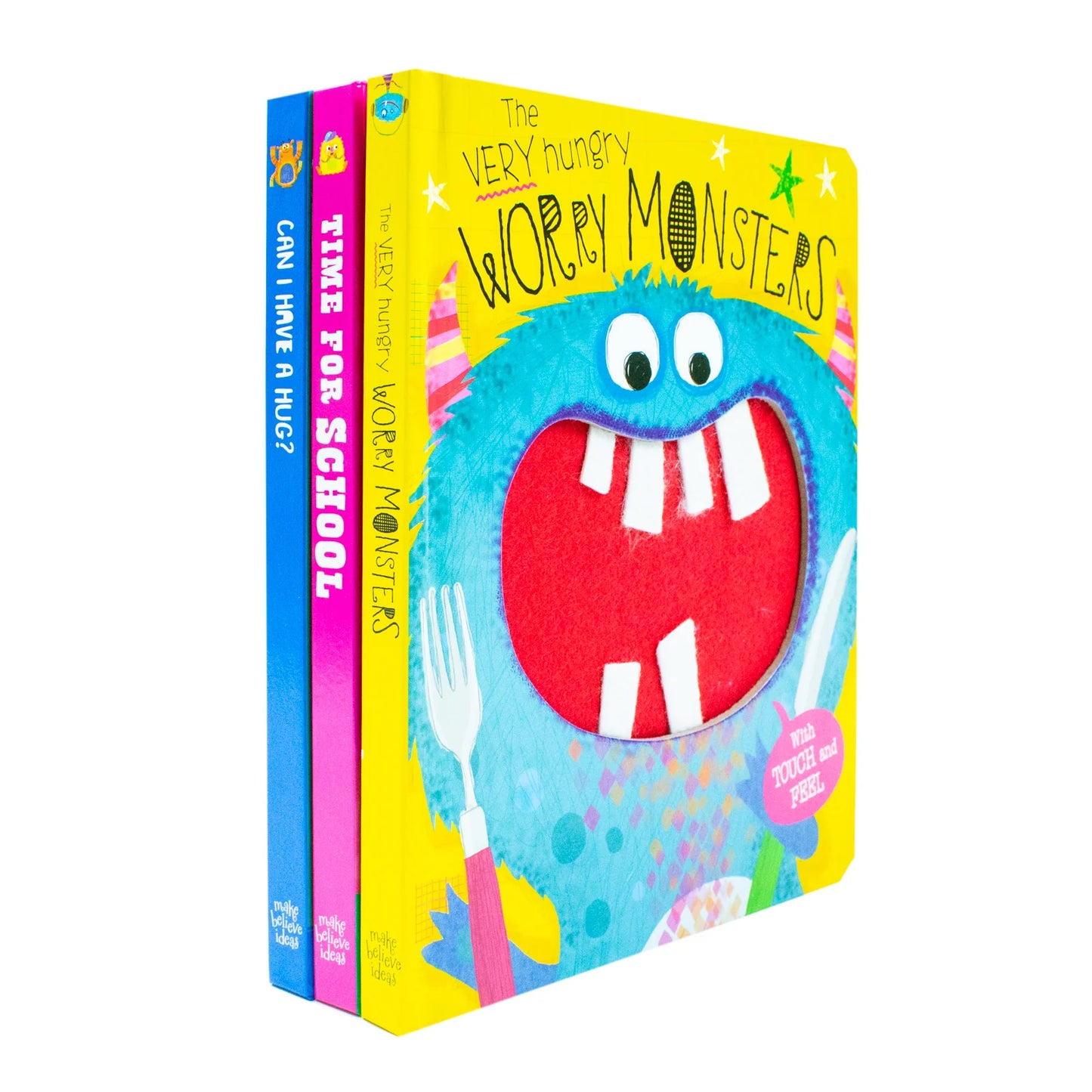 The Very Hungry Worry Monsters Touch & Feel – 3 Book Box Set: Interactive Sensory Books for Babies & Toddlers - By Rosie Greening - Hardback