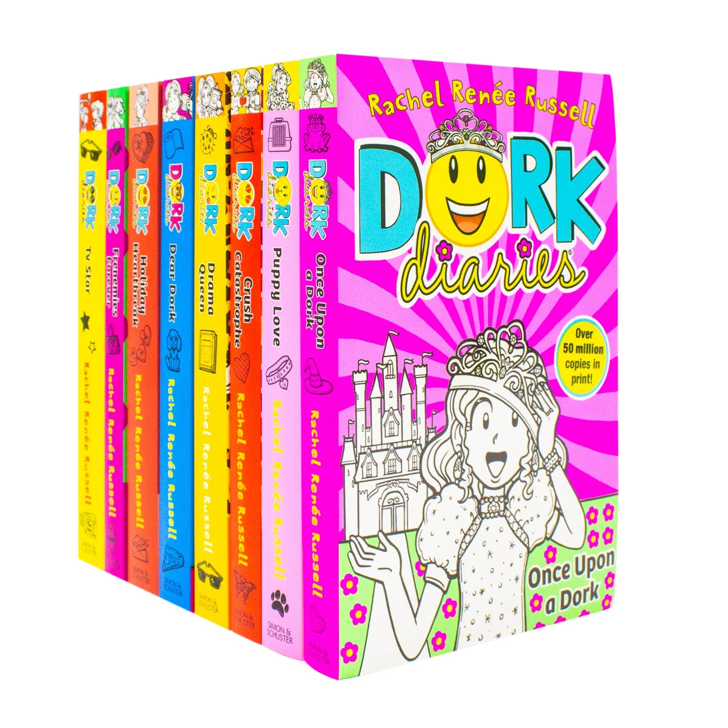 Dork Diaries – 8 Book Collection Set: TV Star, Frenemies Forever, Holiday Heartbreak, Dear Dork & More - By Rachel Renée Russell - Paperback