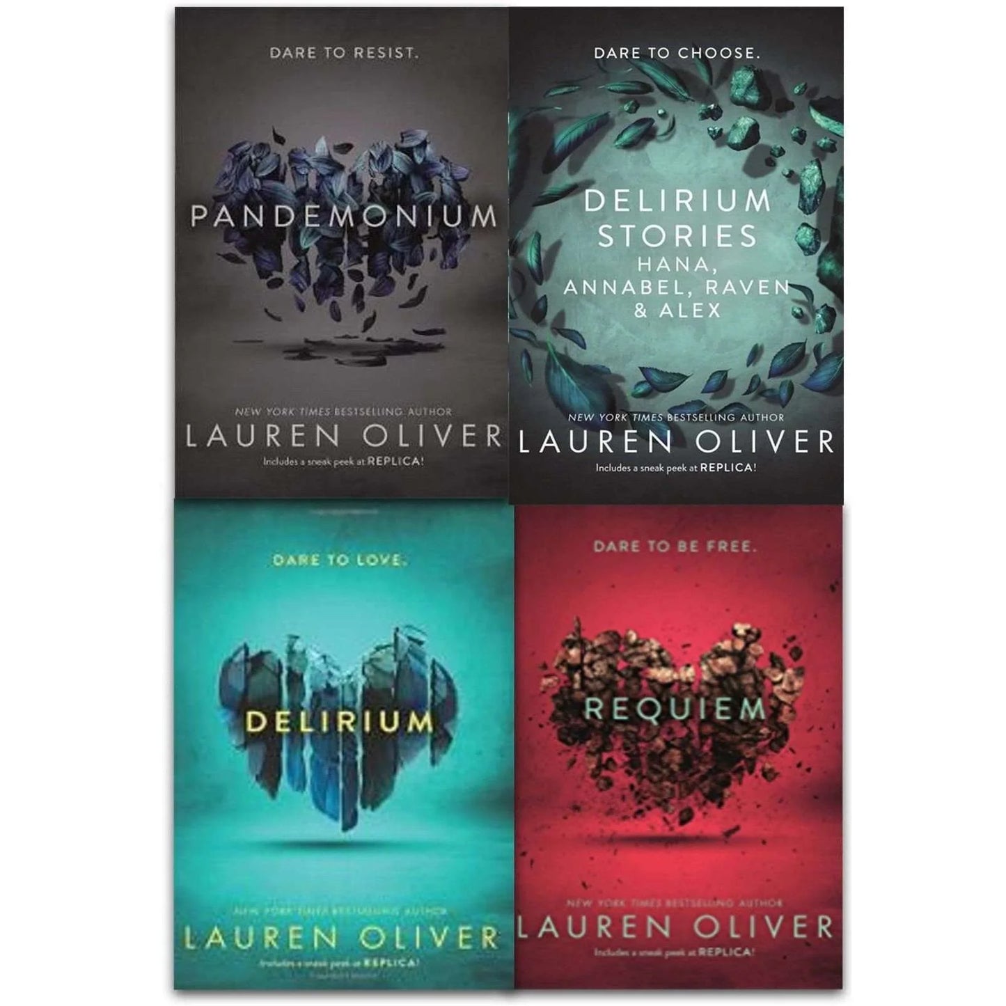 Delirium Series – Complete 4 Book Collection Box Set: Delirium, Pandemonium, Requiem & Delirium Stories - By Lauren Oliver - Paperback