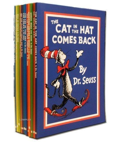 Dr Seuss 12 Large Paperback Books Set Collection Pack in Bag (Cat in the Hat) [P