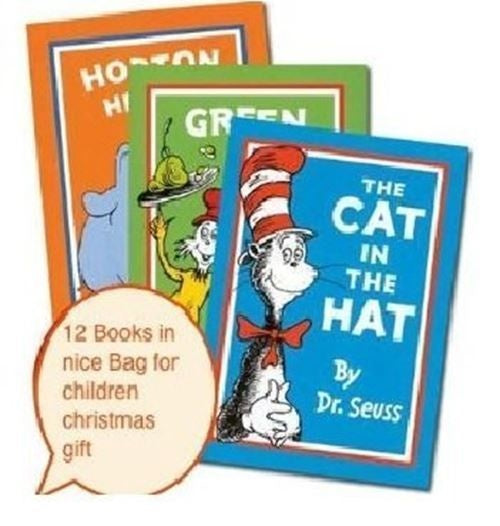 Dr. Seuss 12 books set collection in a bag(The cat in the hat,The cat in the hat