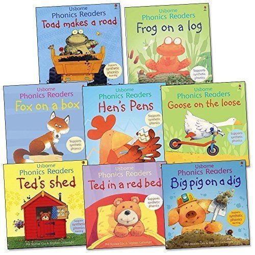 Usborne Phonics Readers Pack, 8 books, RRP £39.92 (Big Pig on a Dig, Fox on a Bo