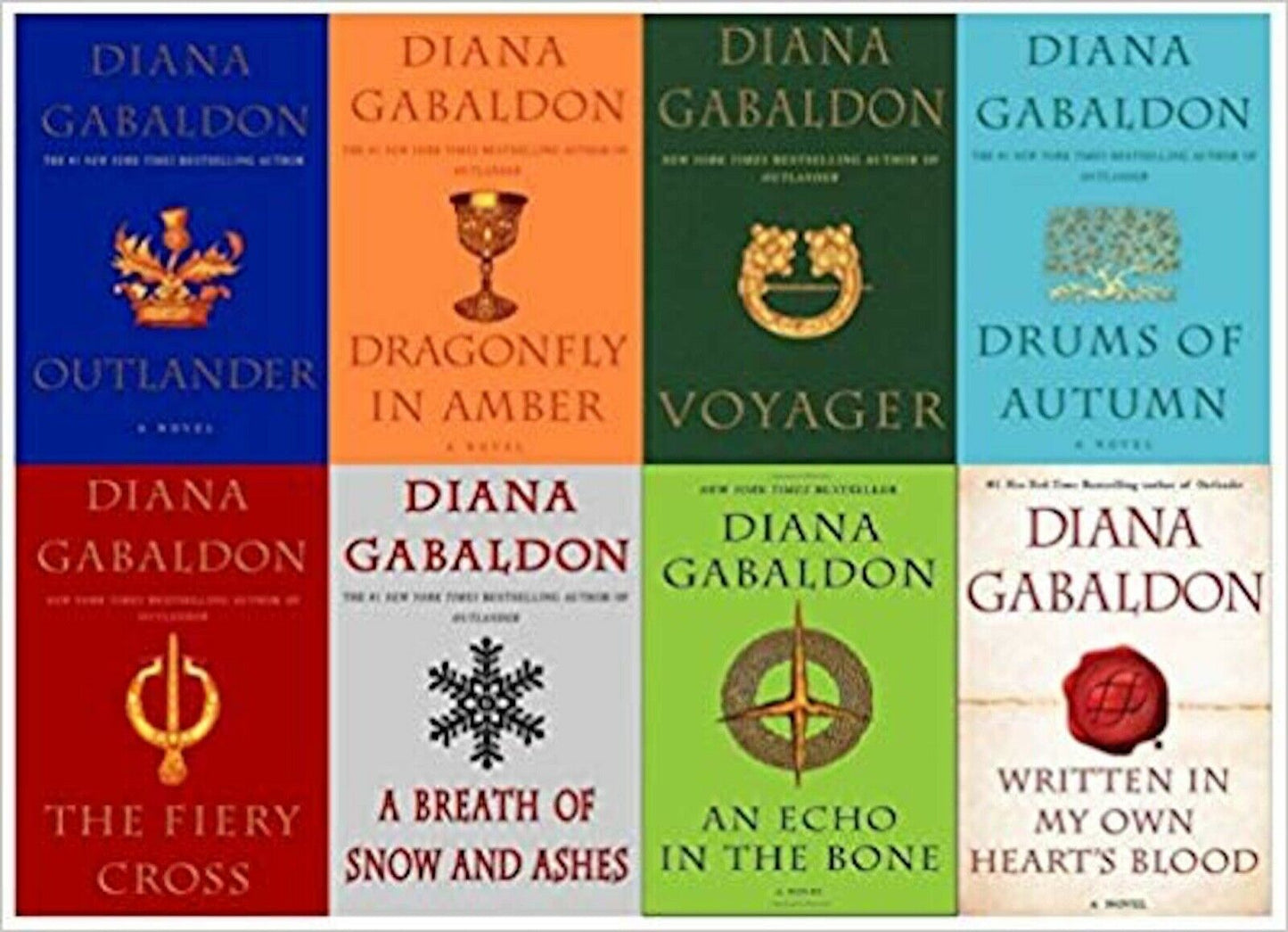 Outlander Series Volumes 1-8 Book Set - By Diana Gabaldon - Mass Market Paperback