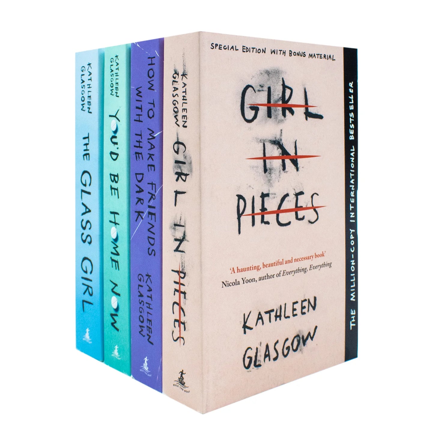 Kathleen Glasgow – 4 Book Collection Set: Girl in Pieces, You'd Be Home Now, The Glass Girl & How to Make Friends - By Kathleen Glasgow
